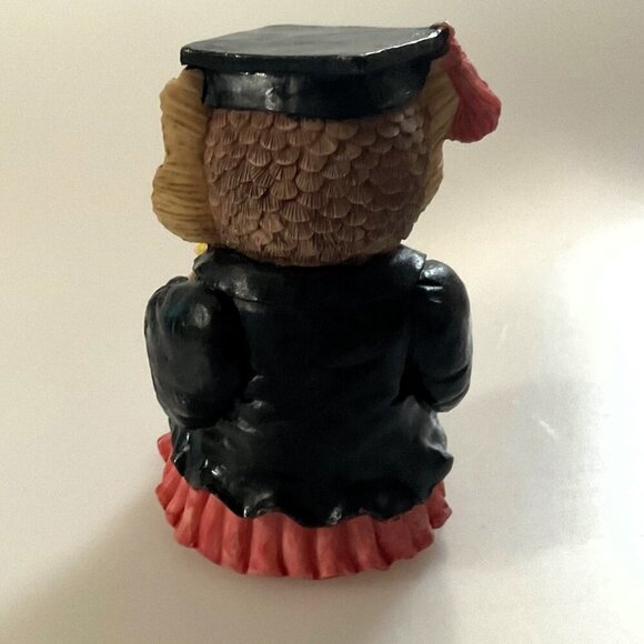 GRADUATION OWL FIGURINE UNIQUE VINTAGE - Picture 7 of 10